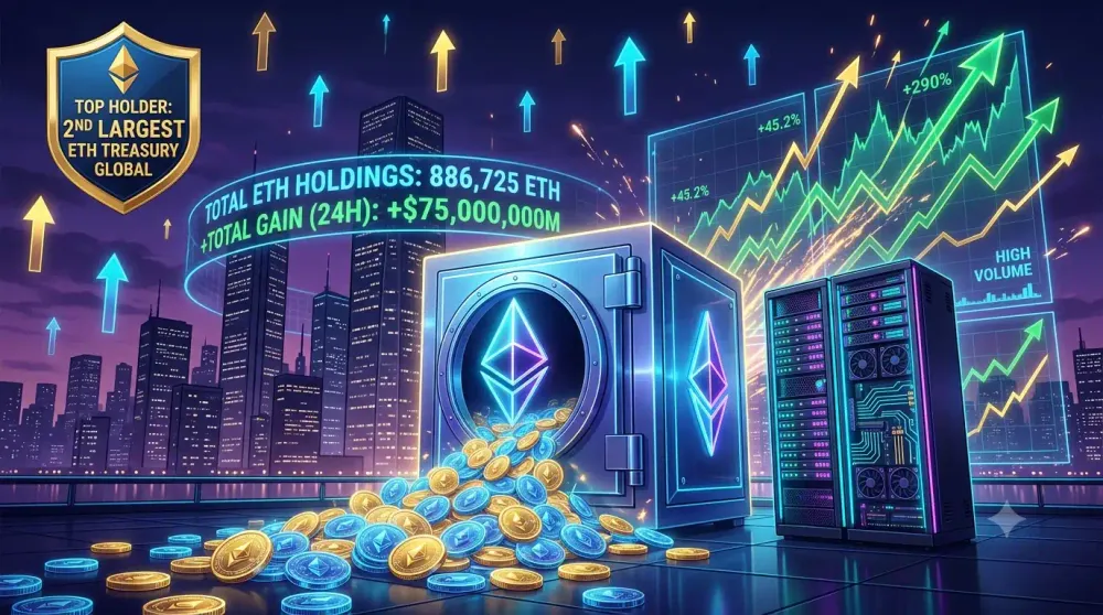 SharpLink збільшила ETH до 886 725 після залучення $75 млн